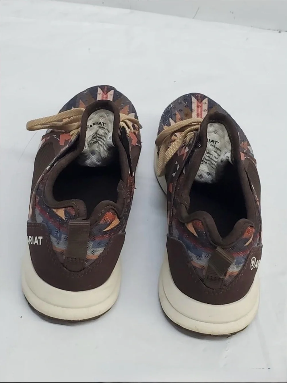 Ariat Neutral Aztec Fuse Lace-Up Tennis Shoes Size 7